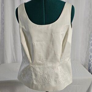 Ronnie Nicole White Embroidered Top – Size 12